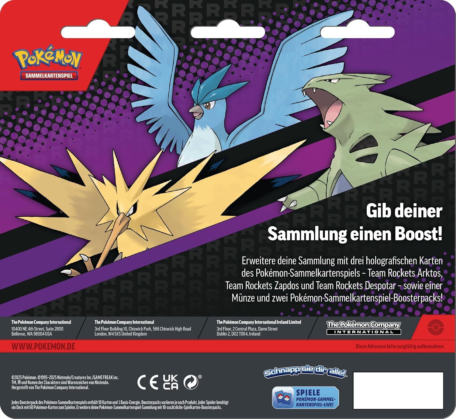 Pokémon TCG | 2-Pack Blister - Team Rocket's Zapdos, Arktos, Despotar (DE)