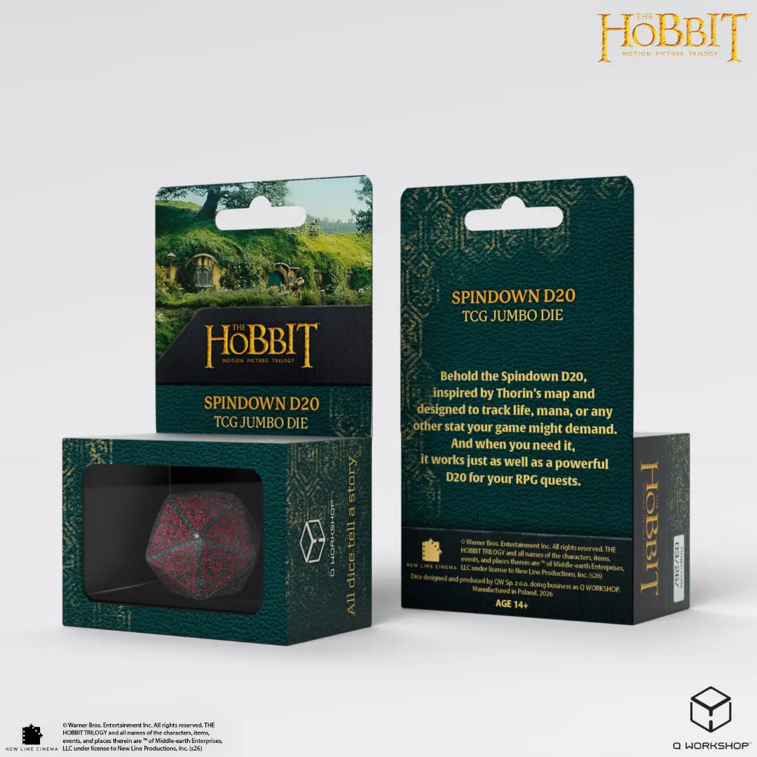 Q Workshop | Lunaris TCG Jumbo Die | The Hobbit Spindown D20