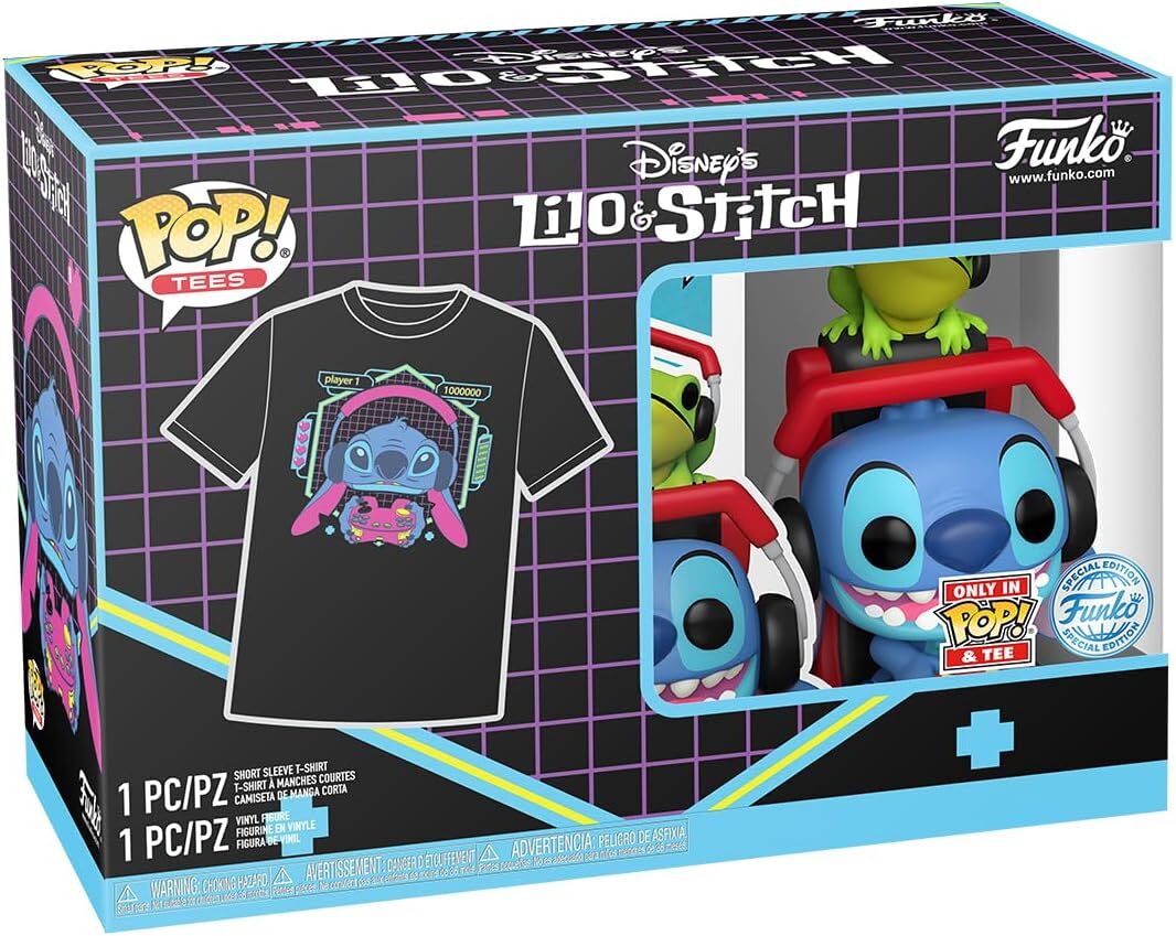 POP! Tees: Gmr Stitch mit Frosch - Lilo & Stitch - M