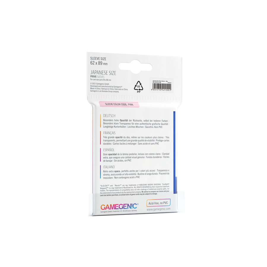 Gamegenic - Japanese Sized Sleeves - Blau (60 Stück)