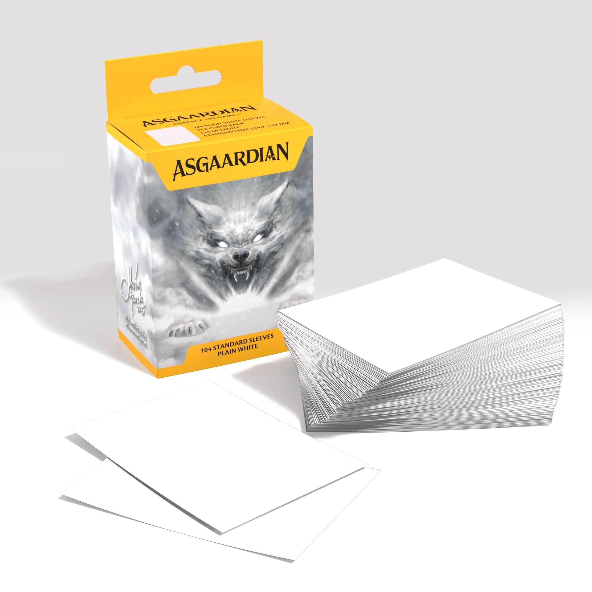 Asgaardian Aps | Plain White | 104 Standard Sleeves