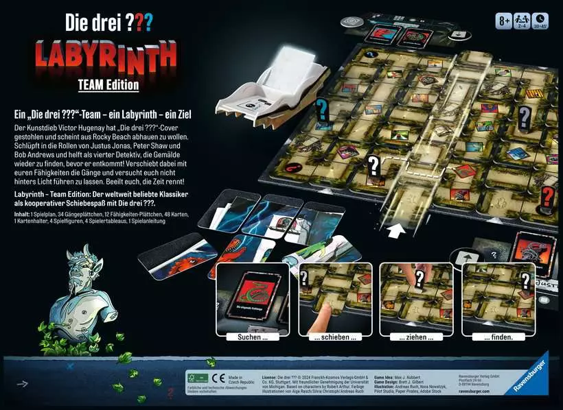 Ravensburger | Die drei ??? Labyrinth Team Edition | Gesellschaftsspiel & Brettspiel