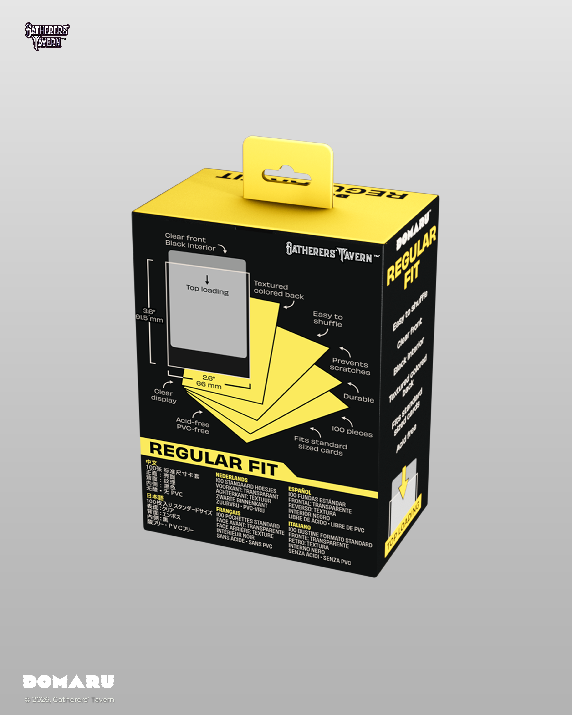 Gatherers' Tavern | Regular Fit Standard Sleeves Divine Yellow | Domaru (100 Sleeves)