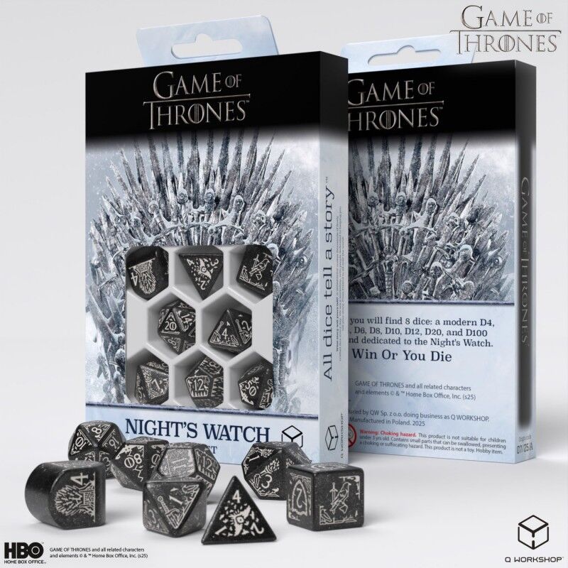 Q Workshop | Night's Watch | Game Of Thrones Dice Set