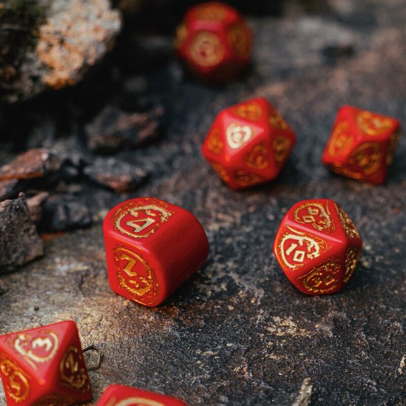 Q Workshop | Ruby | Dragons Modern Dice Set
