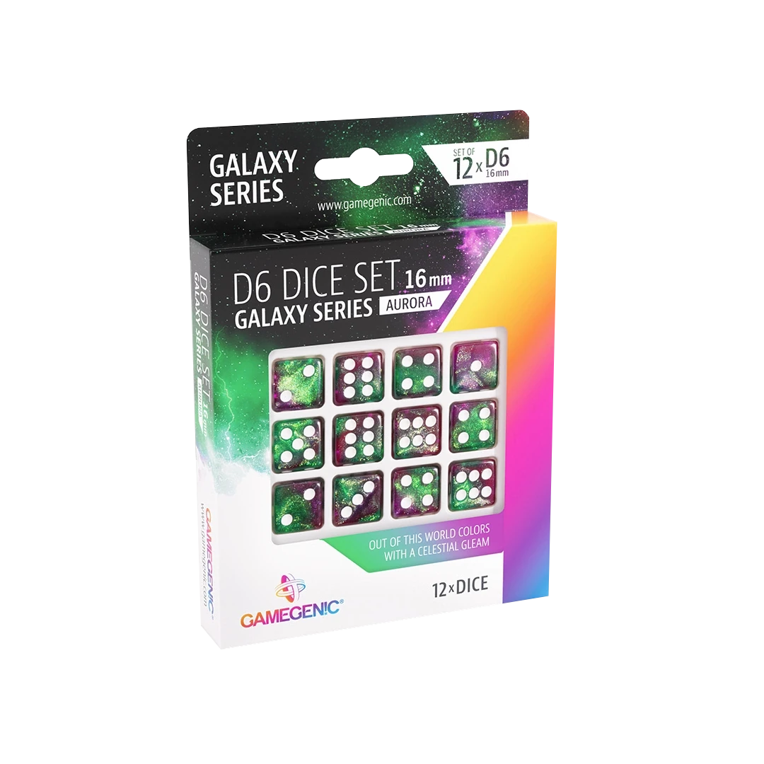 Gamegenic | RPG Dice Set | Galaxy Series Aurora D6 (12pc)