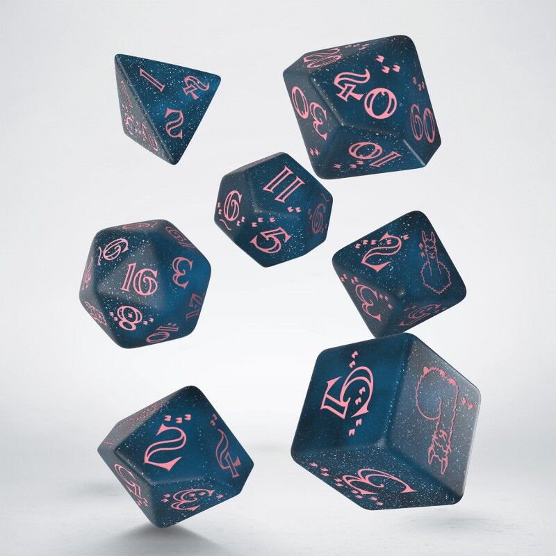 Q Workshop | Glittering Dark Blue & Pink | Sparkling Llama Dice Set