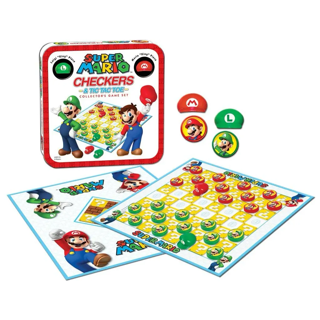 Usaopoly: Super Mario Checkers & Tic Tac Toe - Board Games