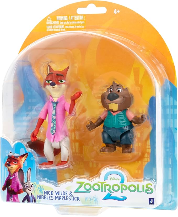 Disney | Zoomania 2 Figure Pack | Nick Wilde Core & Nibbles Maplestick