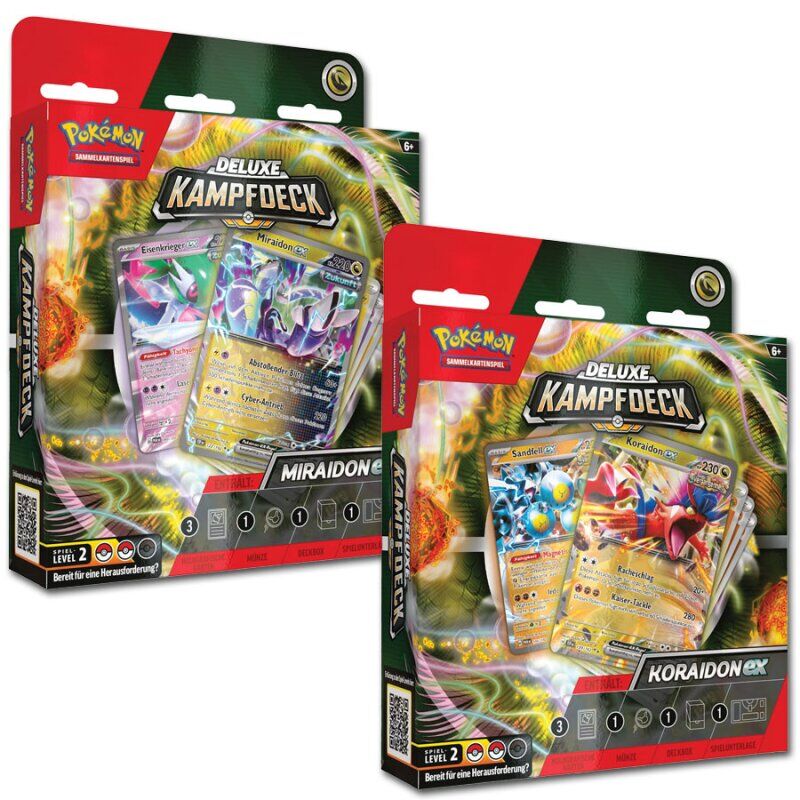 Pokémon TCG |  Miraidon-ex & koraidon-ex | Deluxe Kampfdeck Display (DE)
