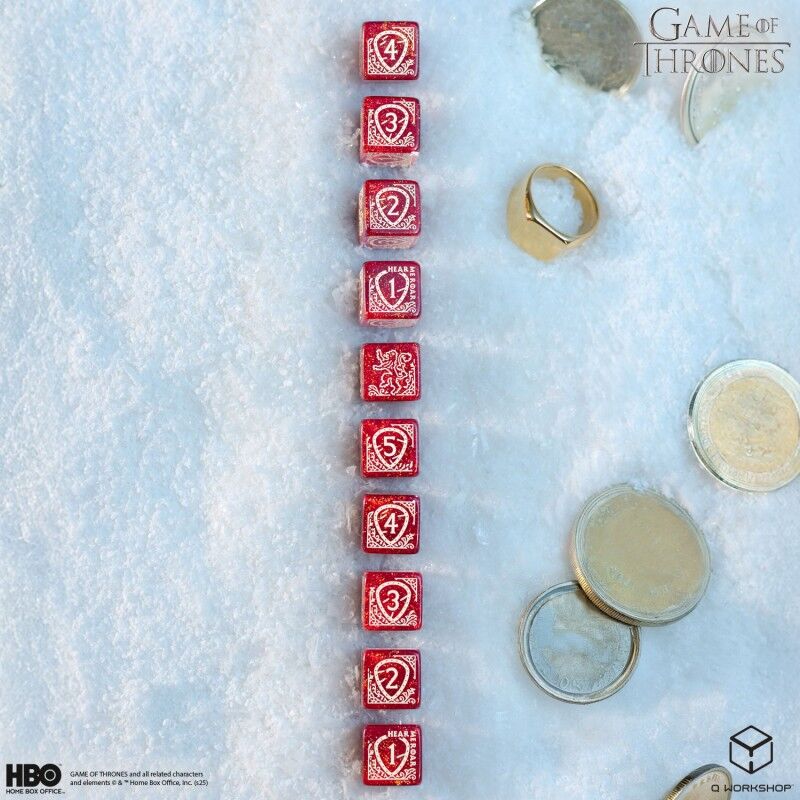 Q Workshop | Lannister | Game Of Thrones 10xD6 Dice Set