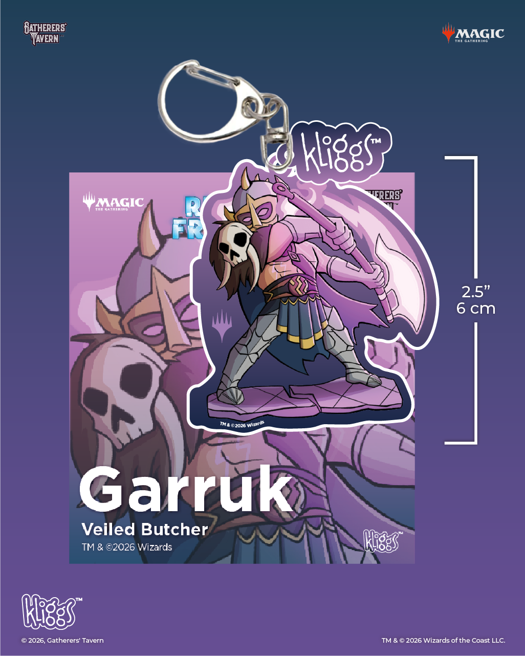 Gatherers' Tavern | Garruk Veiled ButcherKliggs Reality Fracture Keychain | Magic: The Gathering