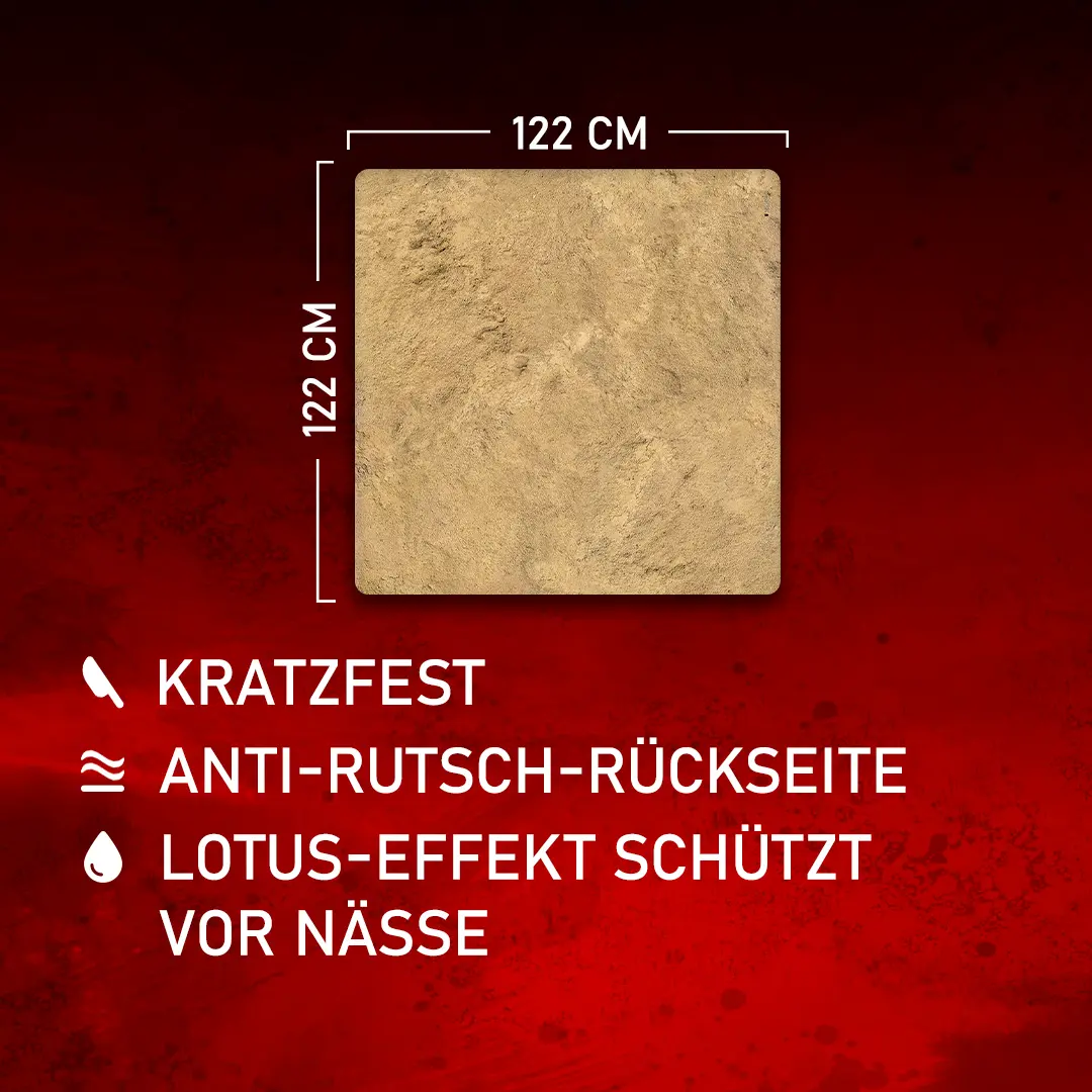 Kraken Wargames | Desert Plain | Tabletop Playmat (121x121cm)