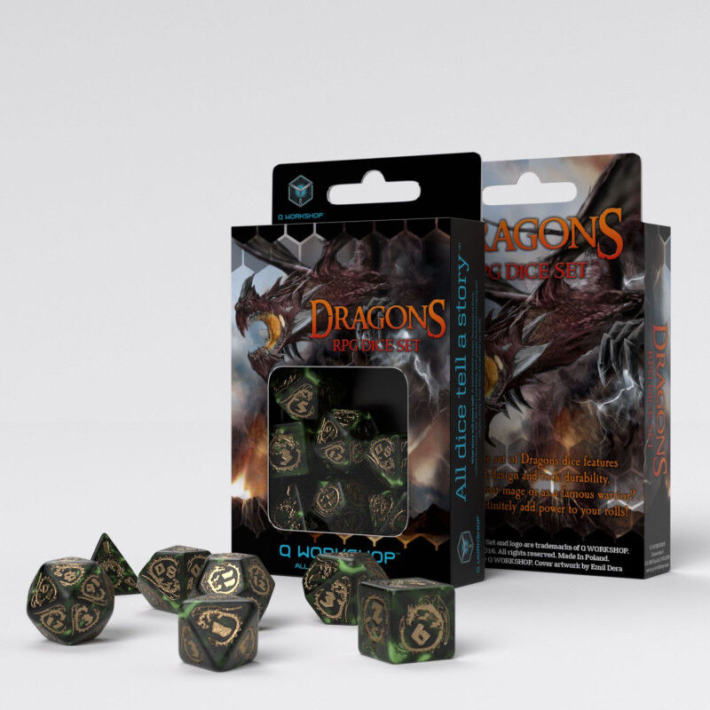 Q Workshop | Nephrite | Dragons Dice Set