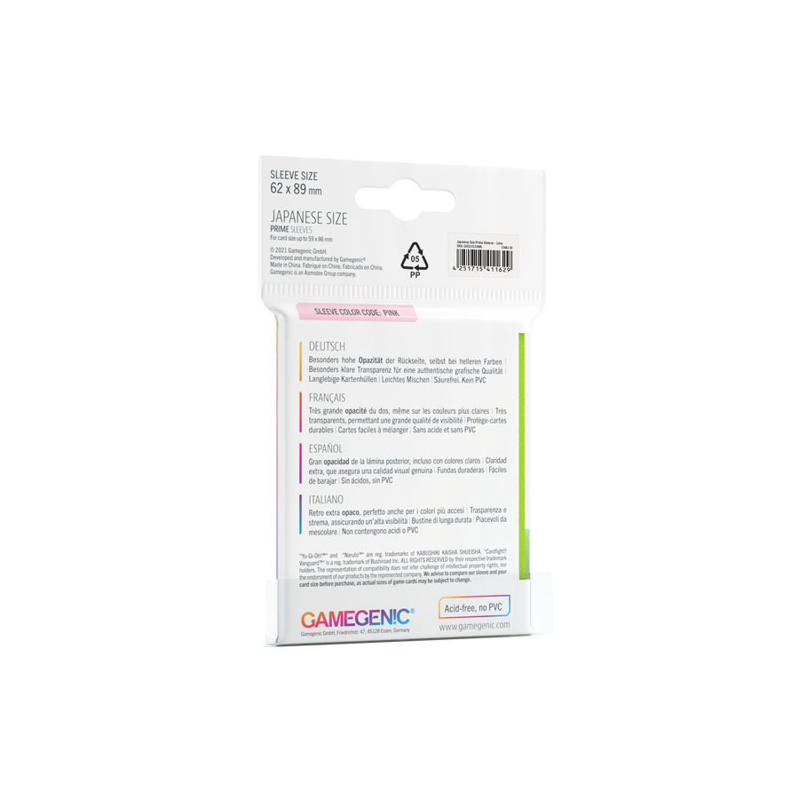 Gamegenic - Japanese Sized Sleeves - Lime (60 Stück)