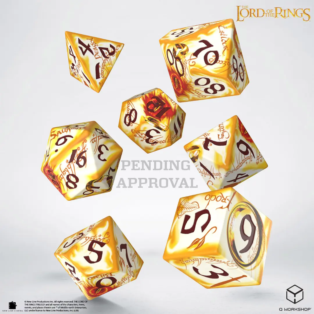 Q Workshop | Ring-Bearers Whitefire Radiance | The Lord Of The Rings Full Art Dice Set