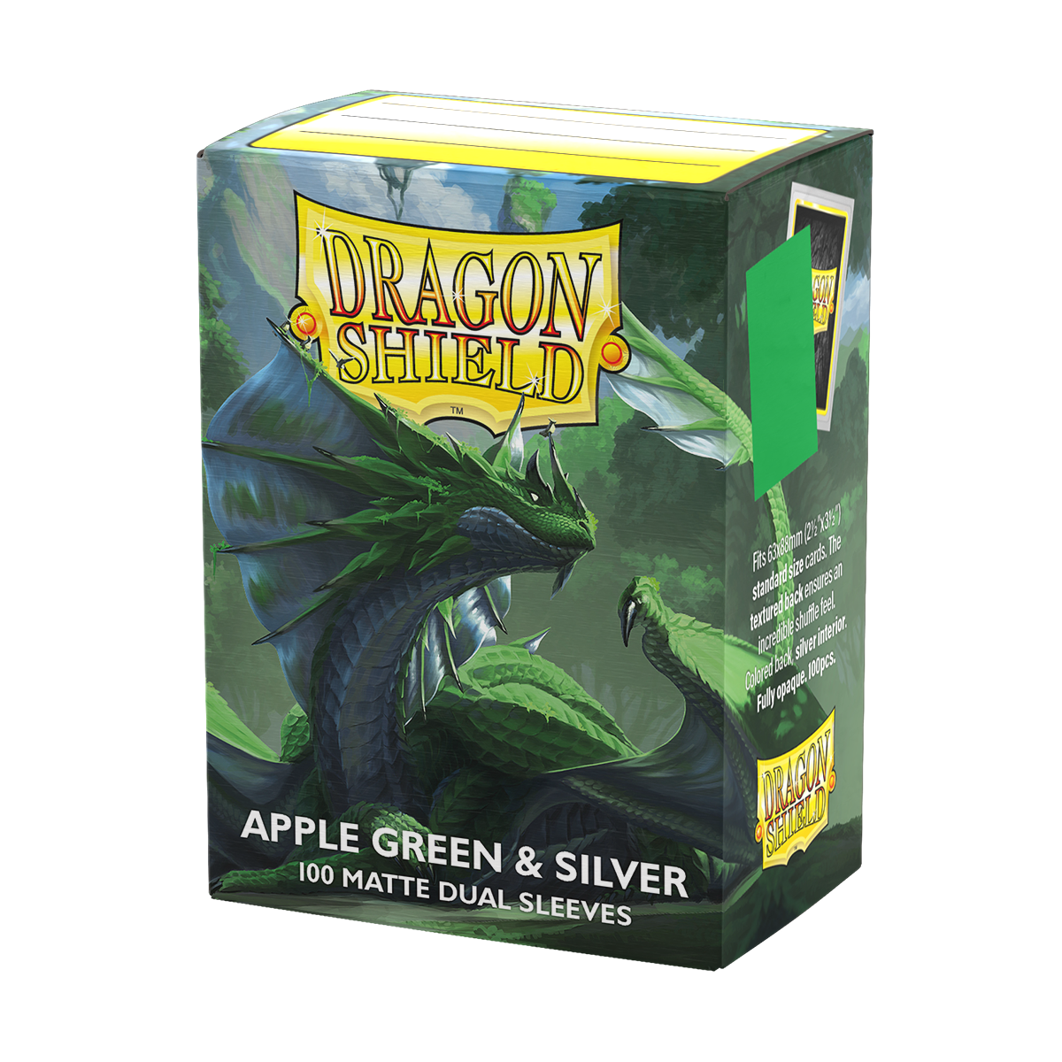 Dragon Shield: Applegreen & Silver - Matte Dual Sleeves Standard Size
