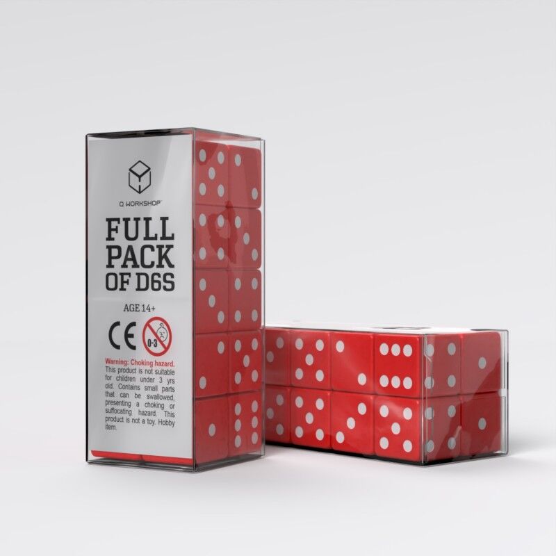 Q Workshop | Red & White | Full Pack Of D6s