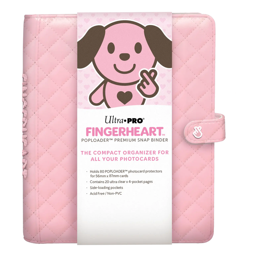 Ultra Pro | Fingerheart Blush | 4-Pocket Poploader Premium Snap Binder