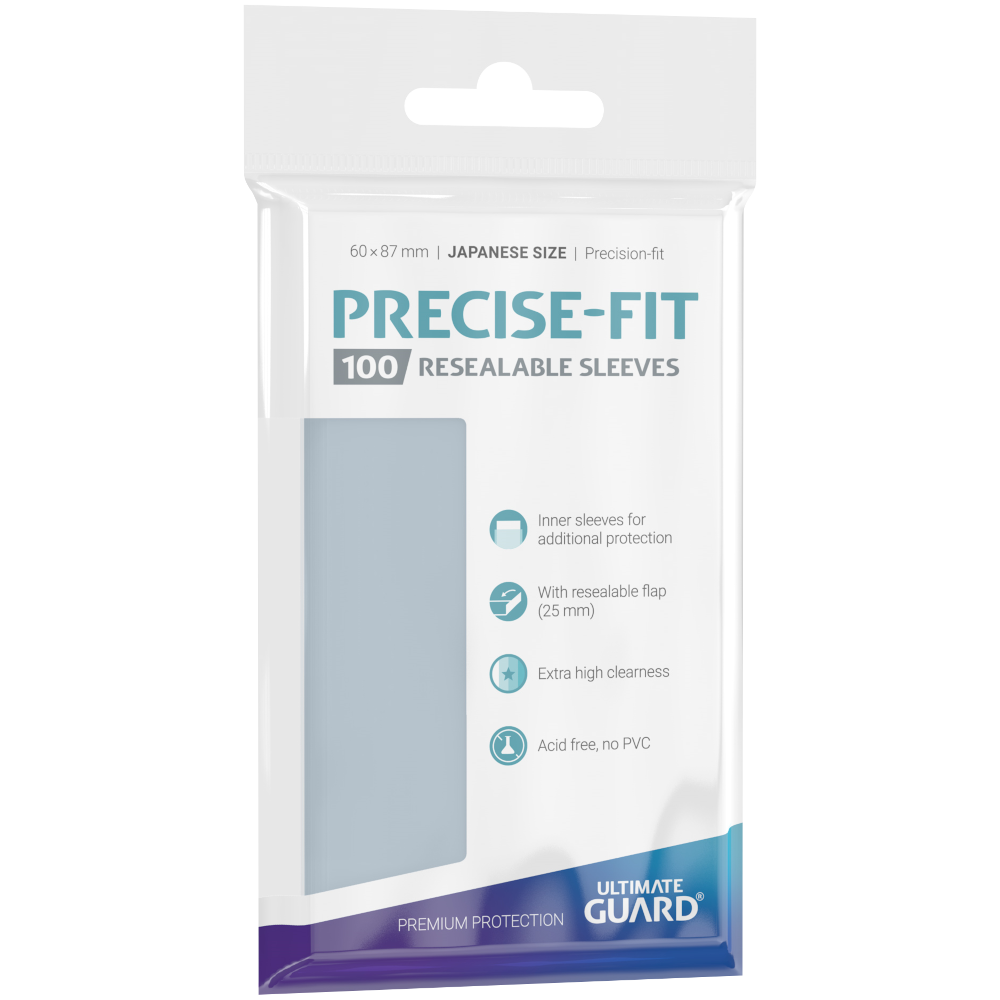 Ultimate Guard Precise-Fit Resealable Sleeves Japanese Size Transparent