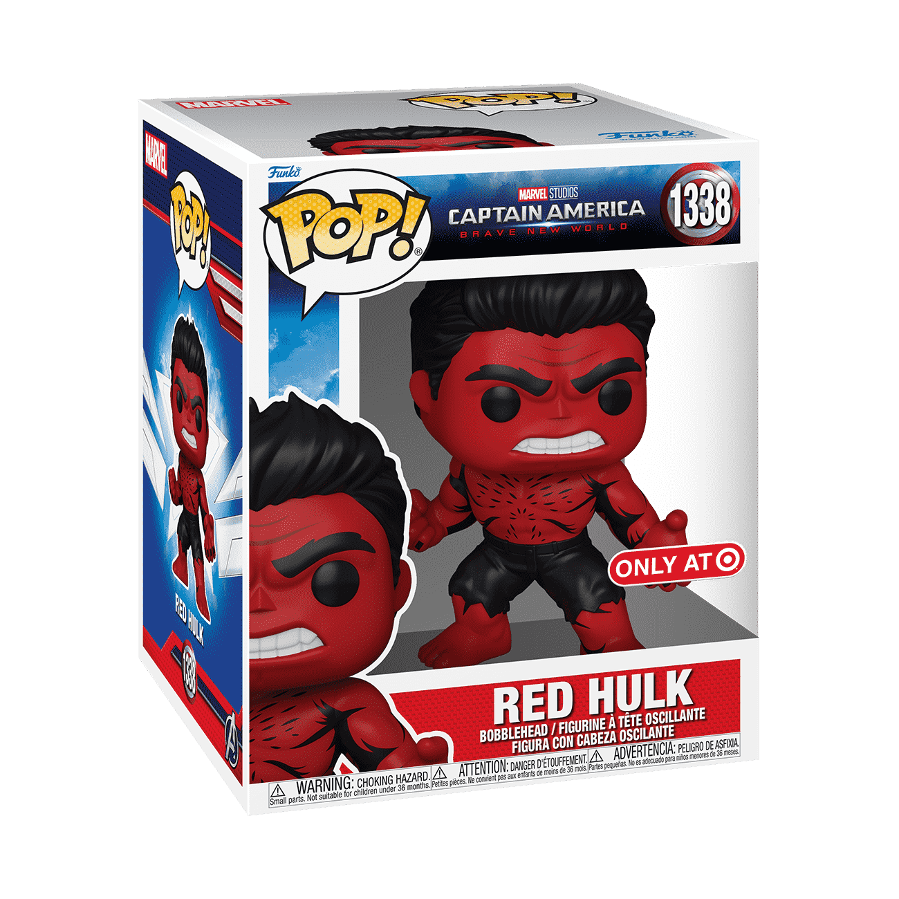 POP! Marvel: Super Red Hulk (Retro Comic Deco) - Captain America (Super Sized)