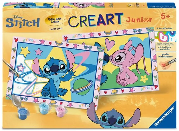 Ravensburger | Malen nach Zahlen Junior Disney Stitch & Angel | CreArt