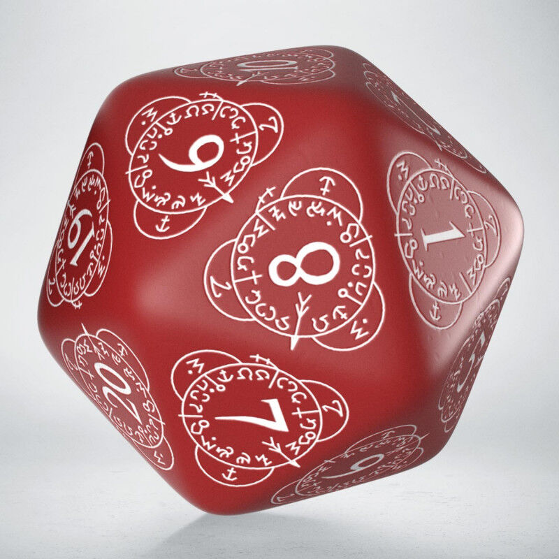 Q Workshop | Red & White | D20 Level Counter Die