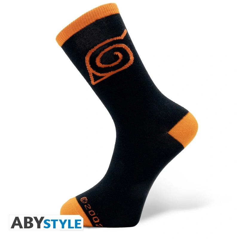 Naruto Shippuden | Konoha | Socks (Black & Orange)