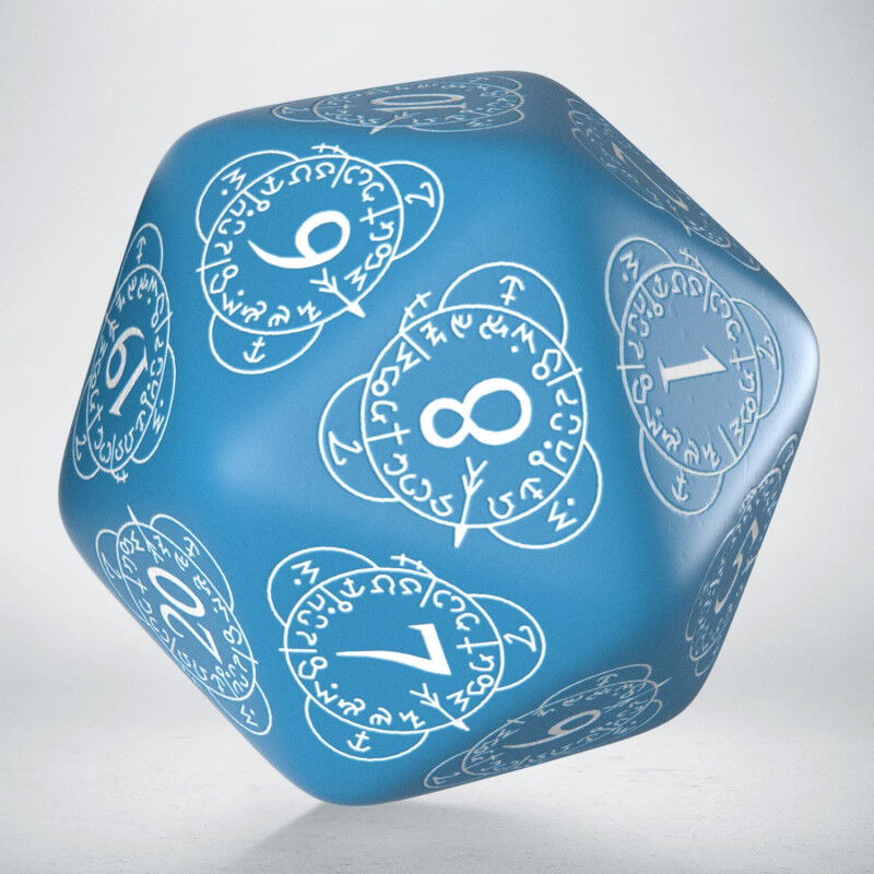 Q Workshop | Blue & White | D20 Level Counter Die