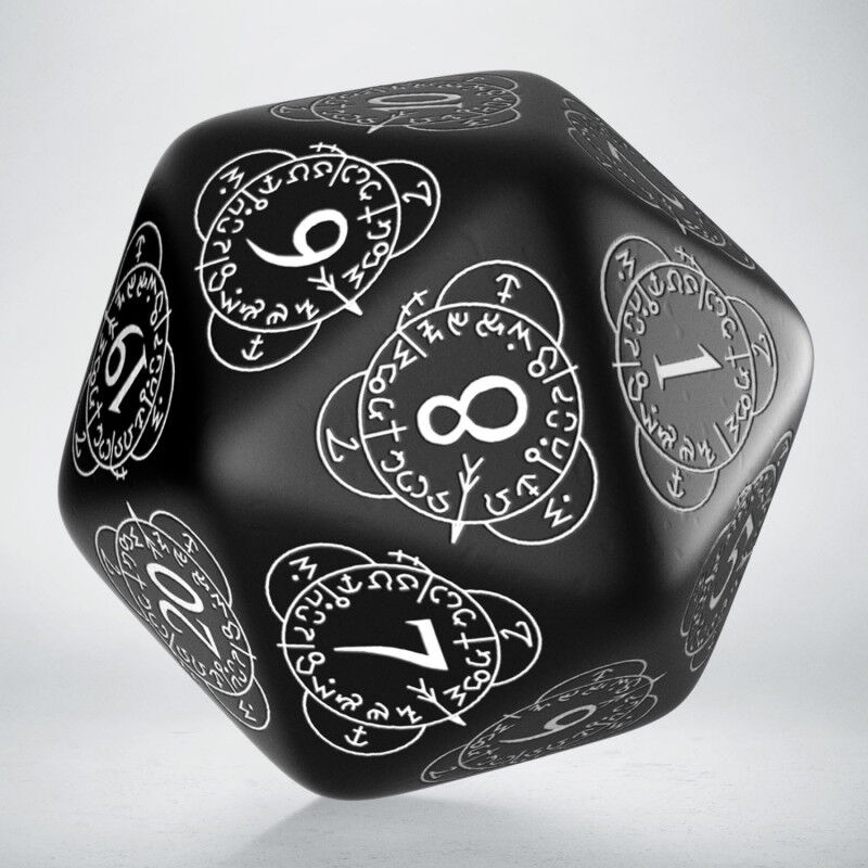 Q Workshop | Black & White | D20 Level Counter Die