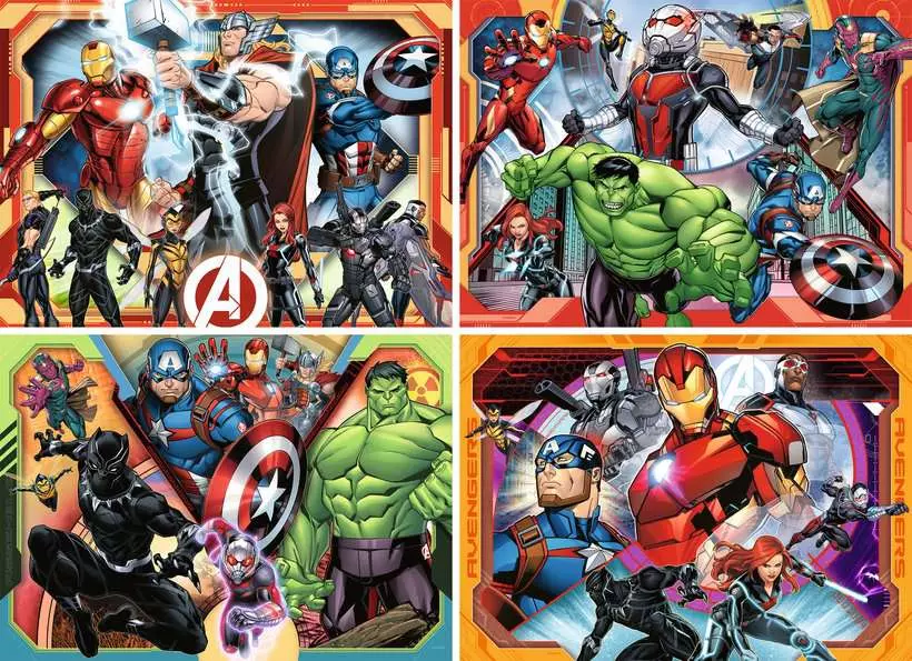 Ravensburger | Die mächtigen Avengers | 4x100 Teile Puzzle