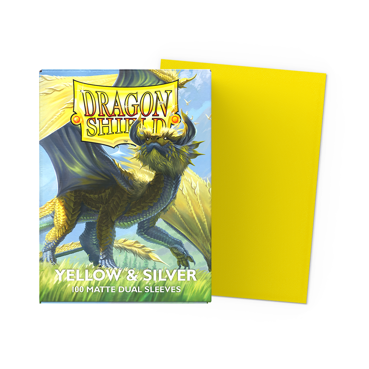 Dragon Shield: Yellow & Silver - Matte Dual Sleeves Standard Size