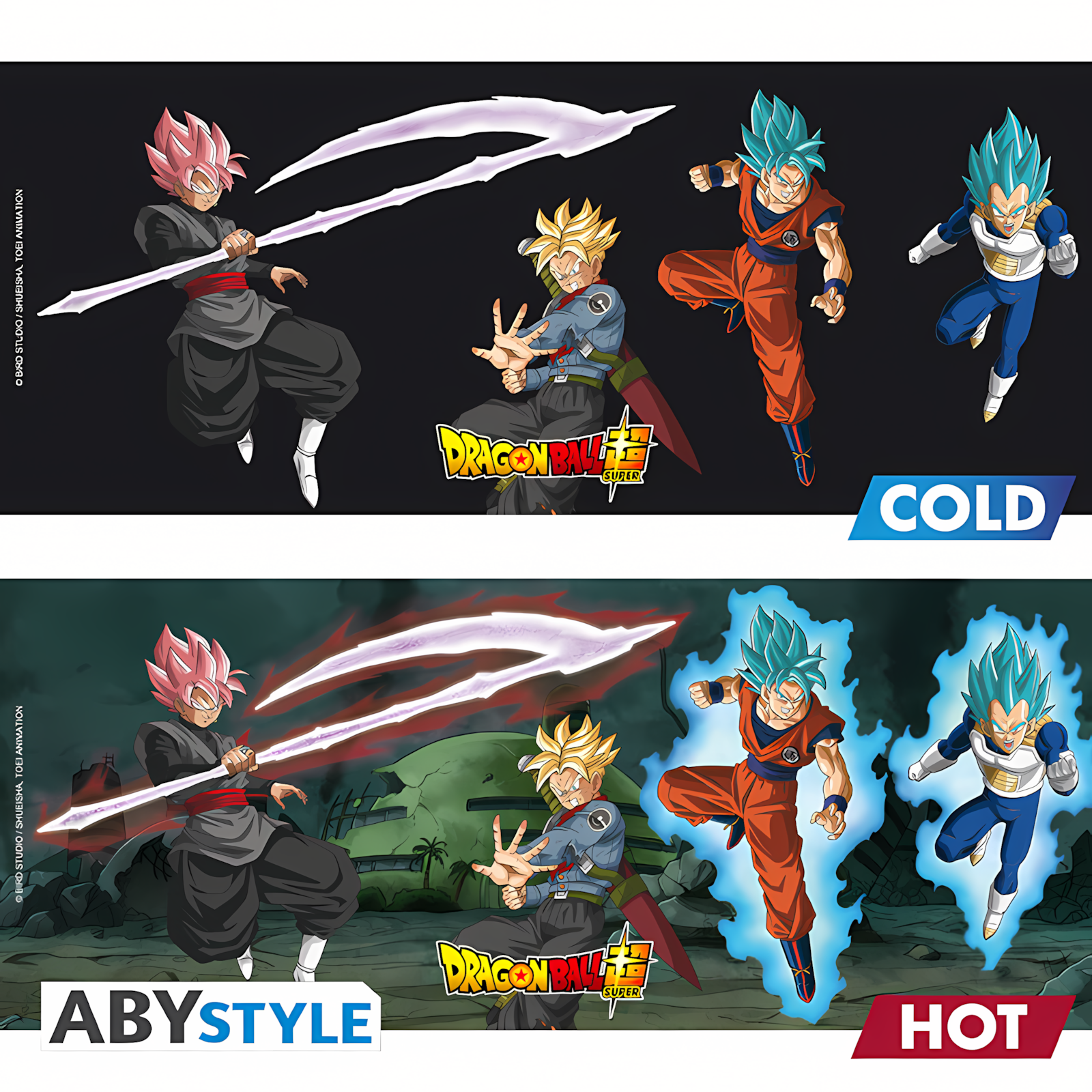 Abysse: Dragon Ball Super - Mug Heat Change 460ml - Saiyans vs Black
