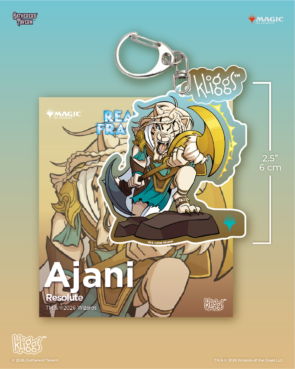 Gatherers' Tavern | Ajani Resolute Kliggs Reality Fracture Keychain | Magic: The Gathering