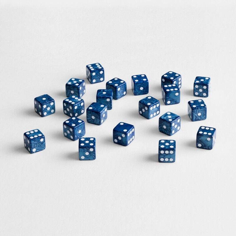 Q Workshop | Cobalt & White | Full Pack Of D6s