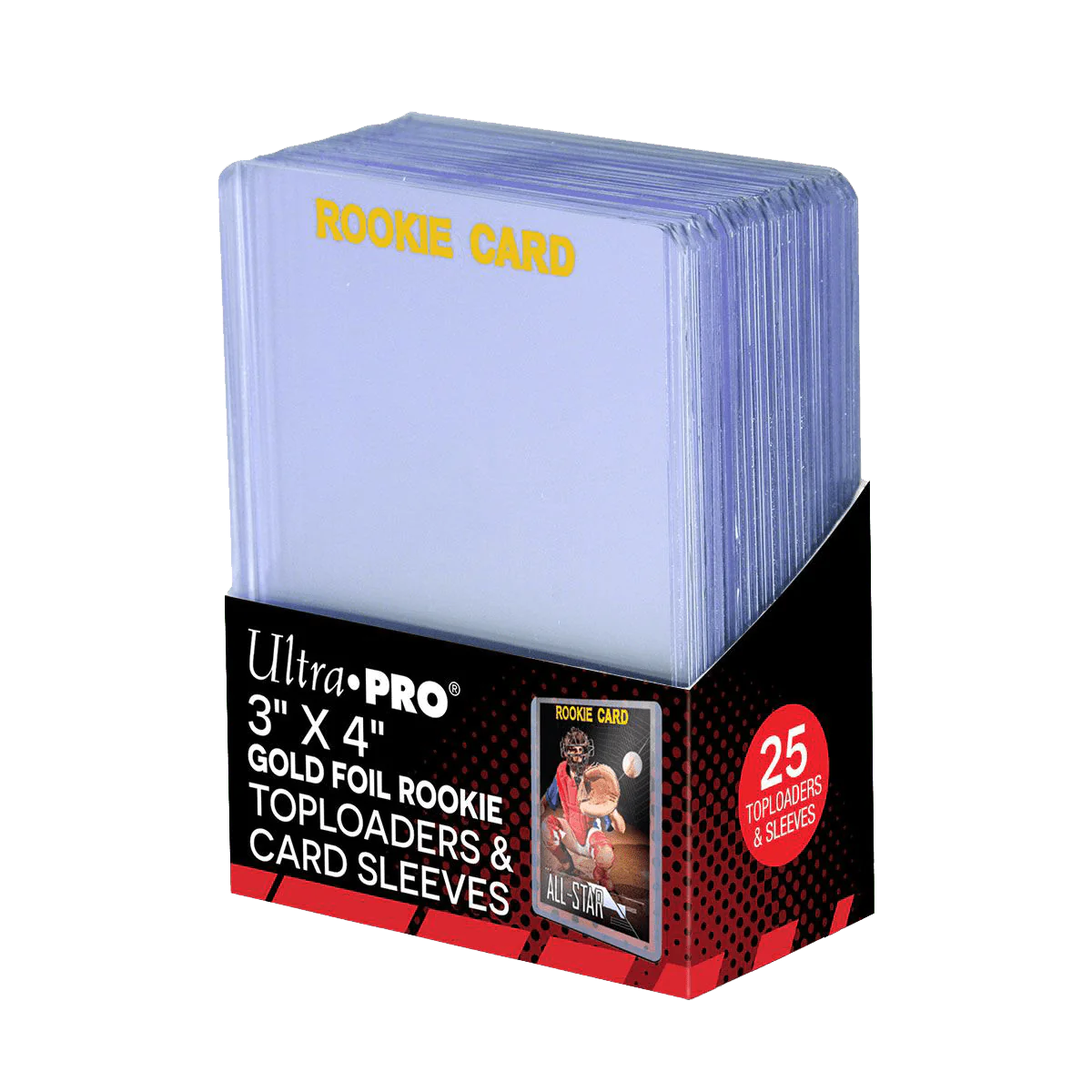 Ultra Pro - 3"x4" Clear "Rookie Gold" Toploaders & Card Sleeves (25ct)