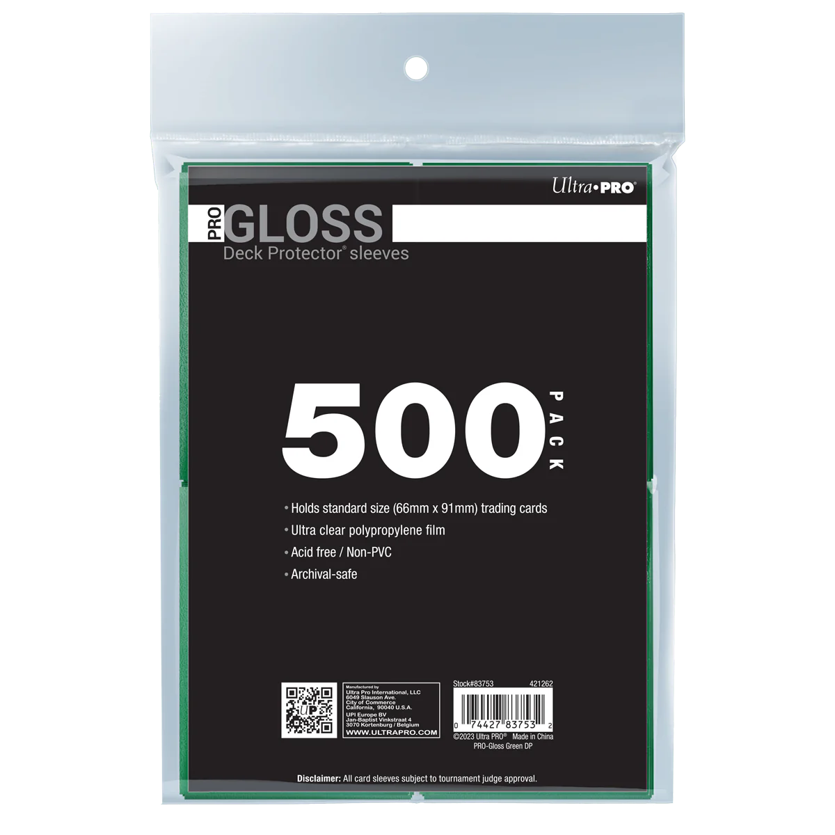 Ultra Pro: PRO-Gloss Standard Deck Protector Sleeves Bundle - 500ct Green