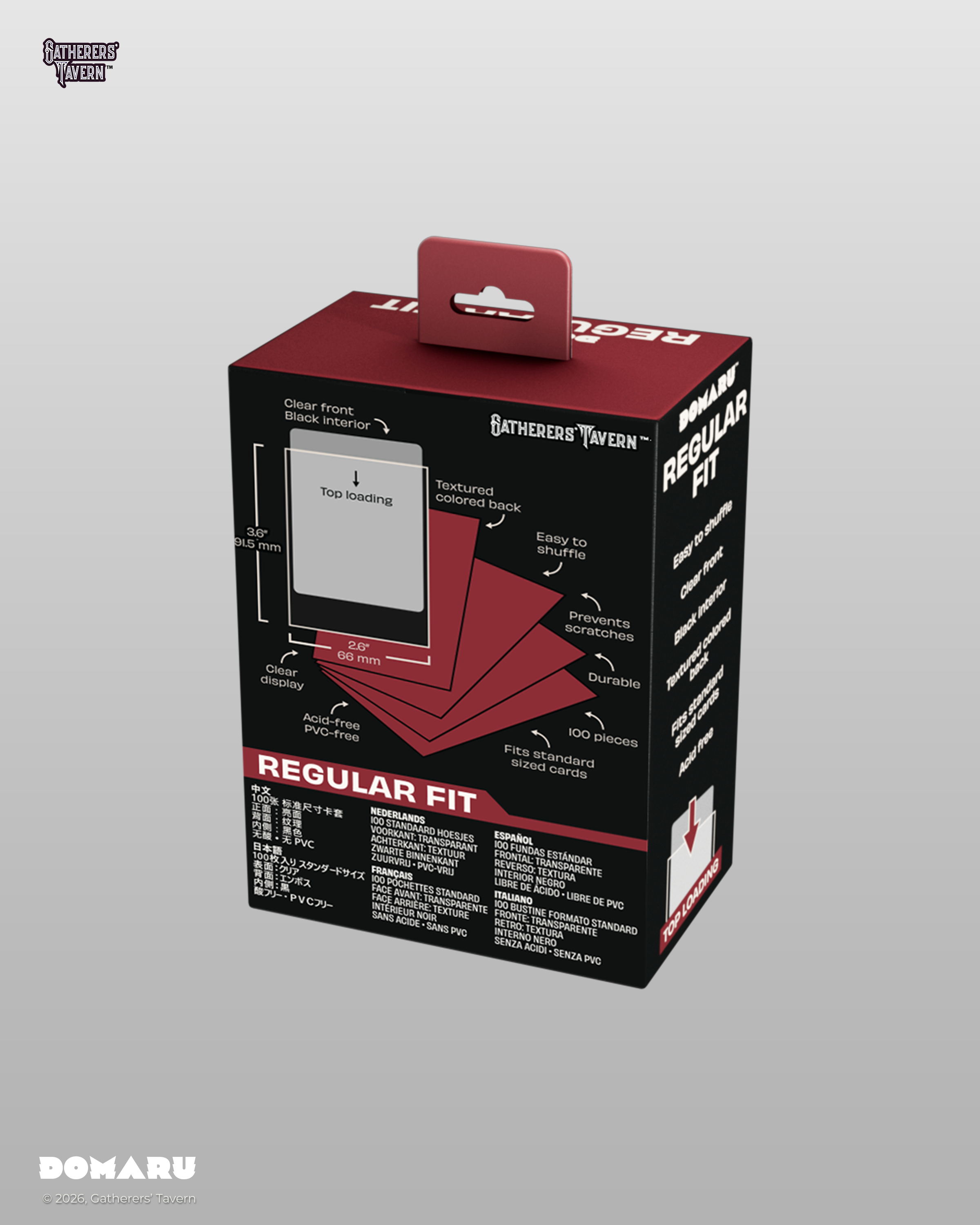 Gatherers' Tavern | Regular Fit Standard Sleeves Imperial Red | Domaru (100 Sleeves)