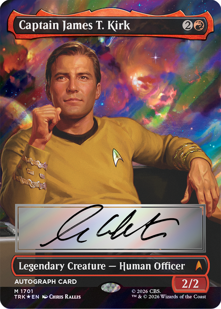 Captain James T. Kirk Headliner-Karte, signiert von William Shatner