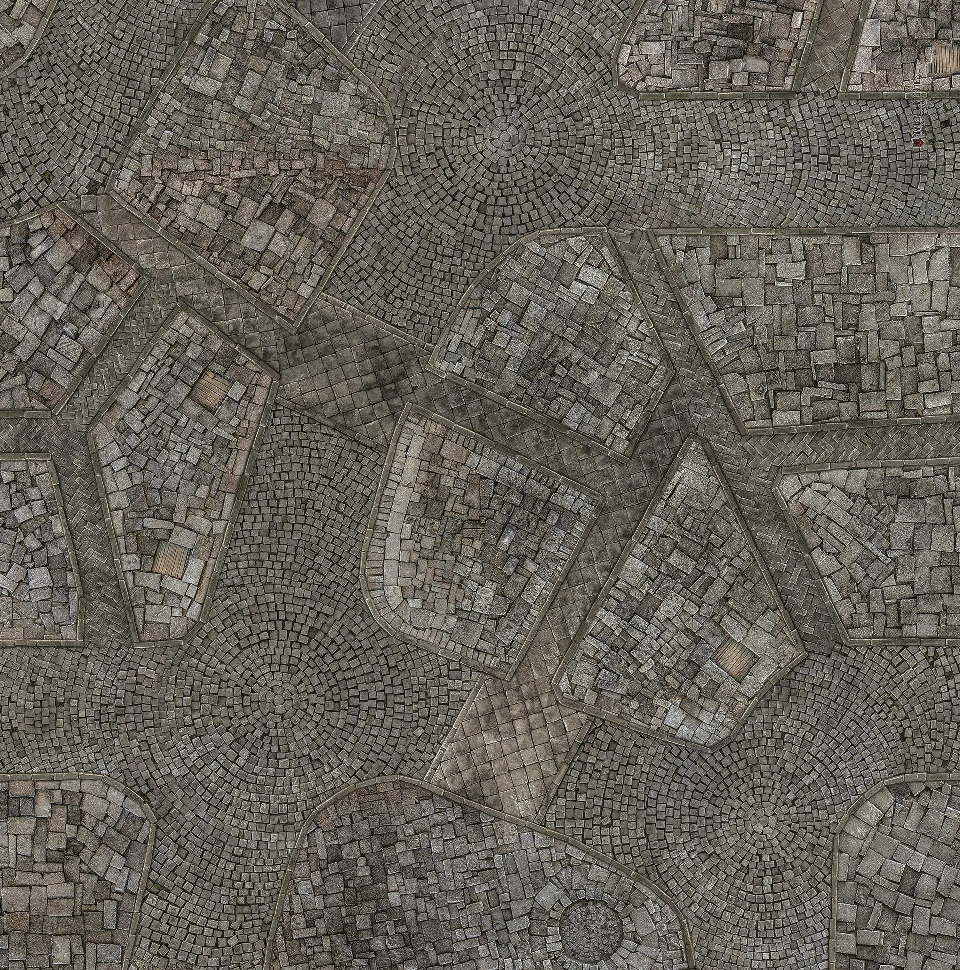 Kraken Wargames | Cobblestone City | Tabletop Playmat (91x91cm)