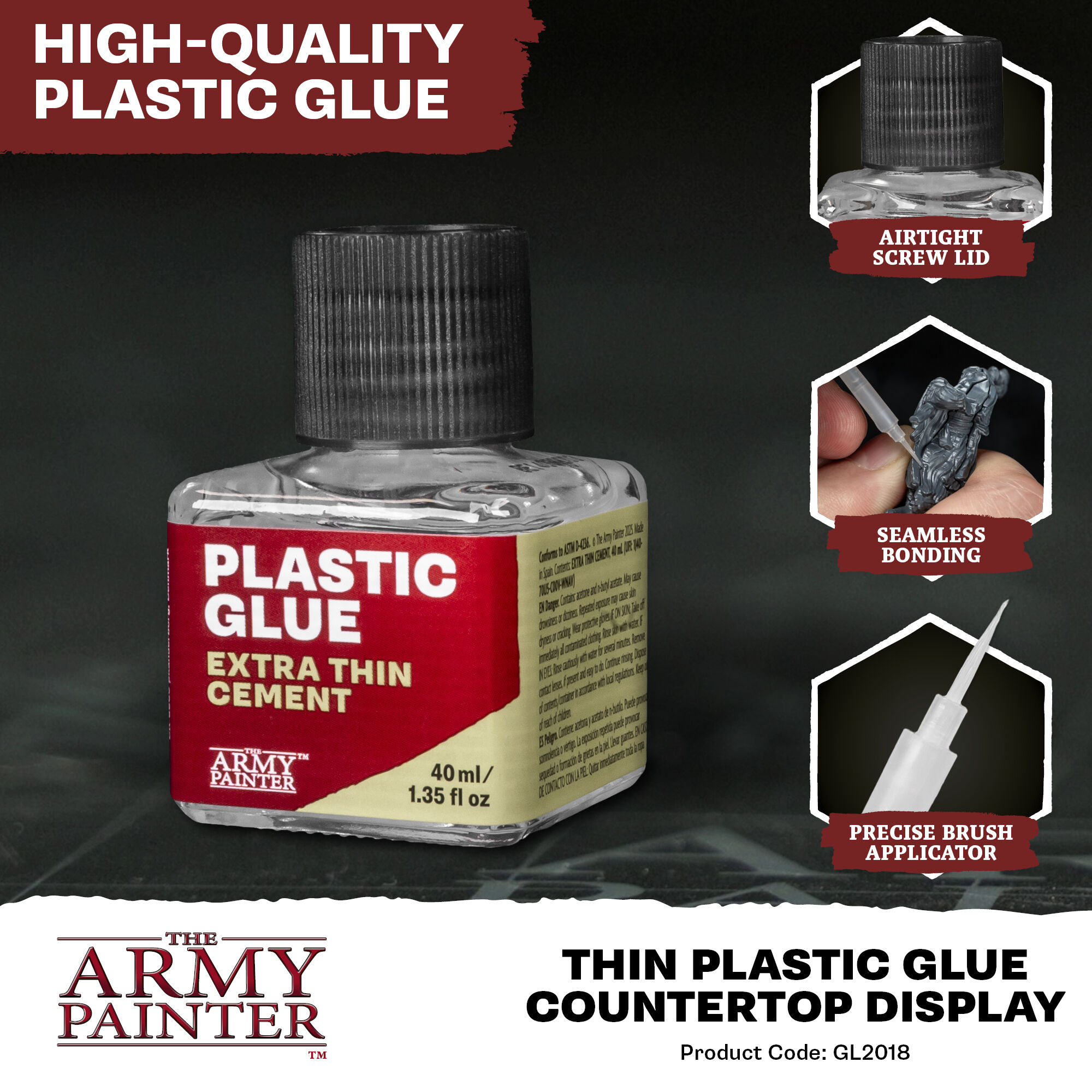 The Army Painter | Extra Thin Cement 40ml (12 Flaschen Display )| Plastic Glue
