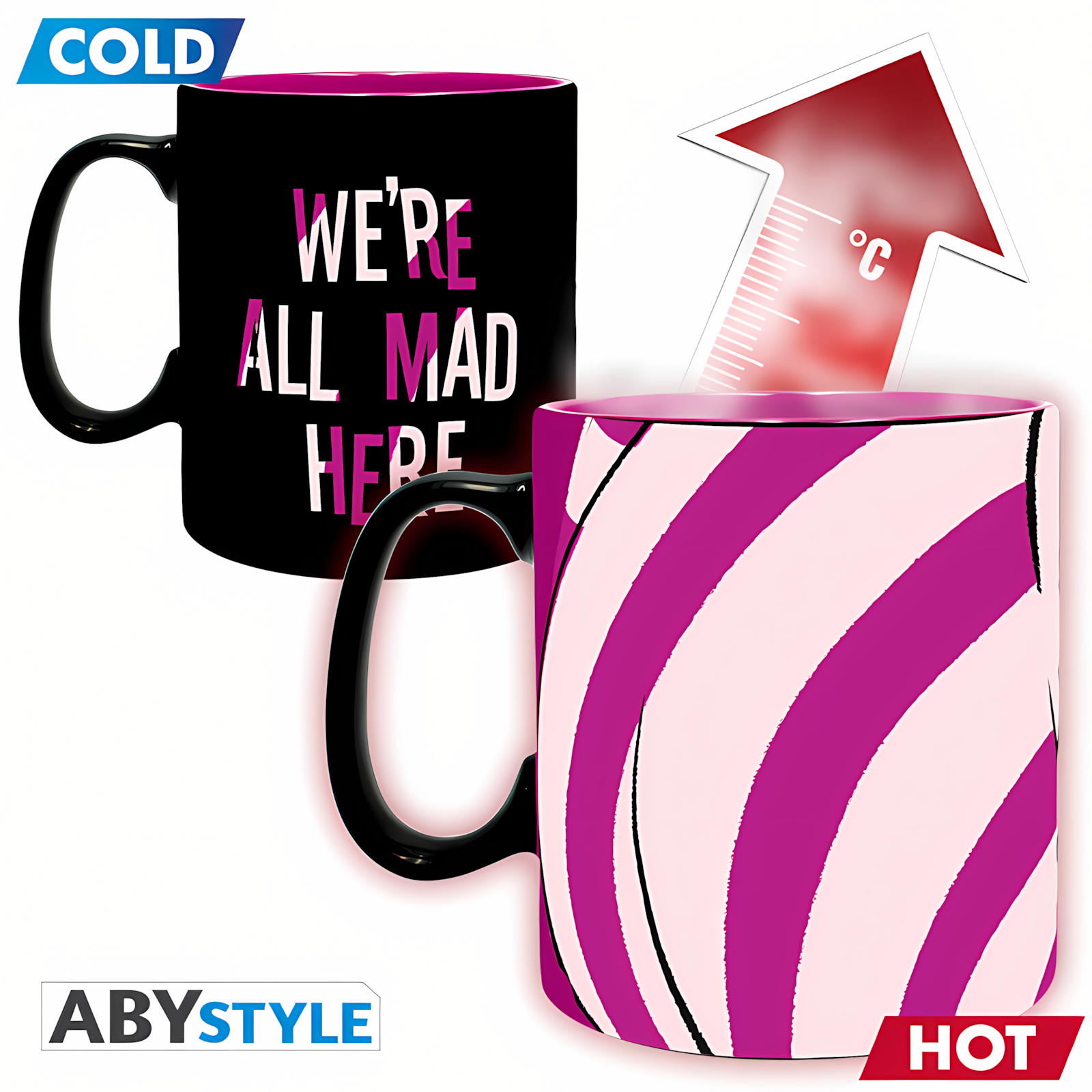 Abysse |  Mug Heat Change (460 ml) Ceshire Cat | Disney Alice in Wonderland