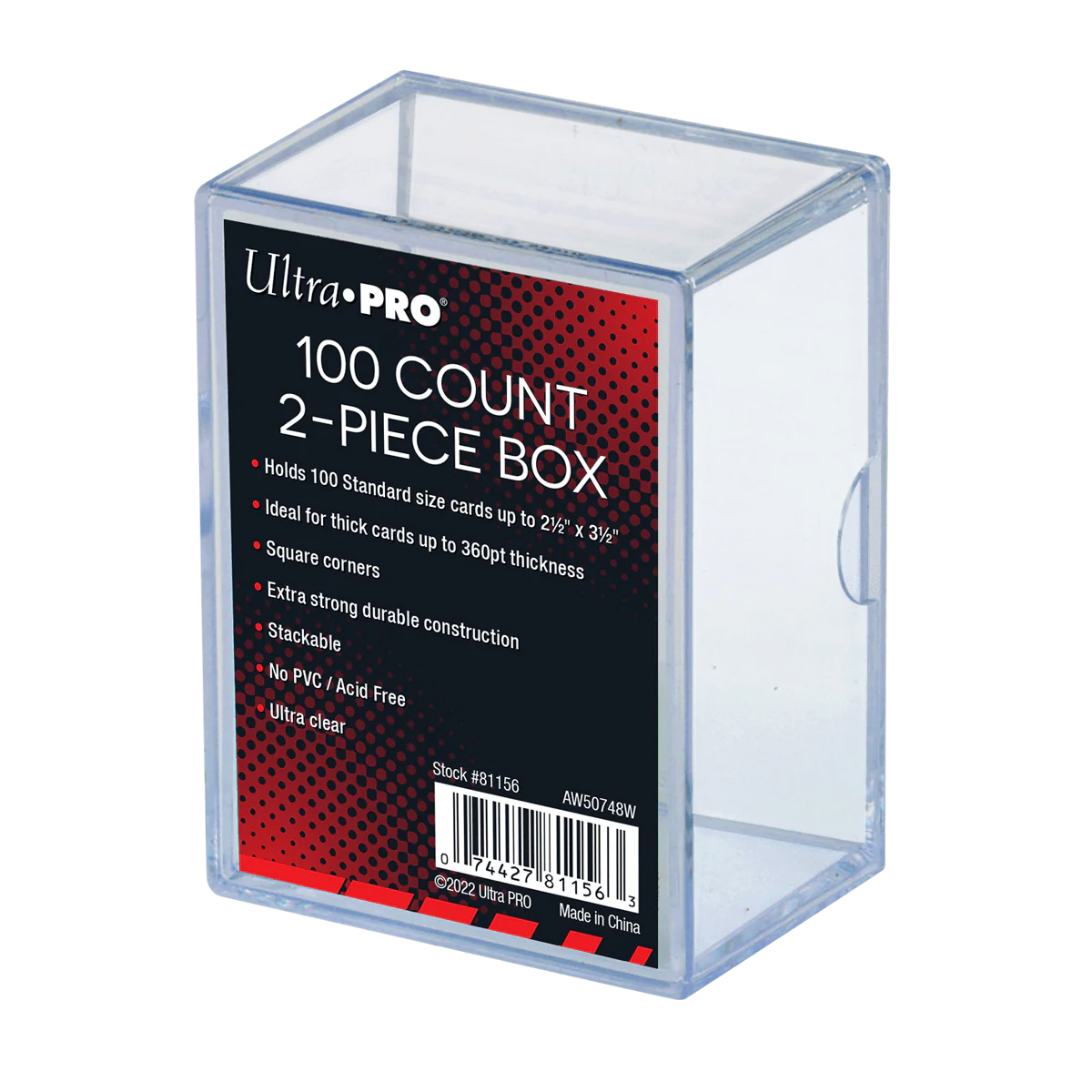 Ultra Pro - 2-Piece Storage Box - for 100 Cards - Clear | UP81156B