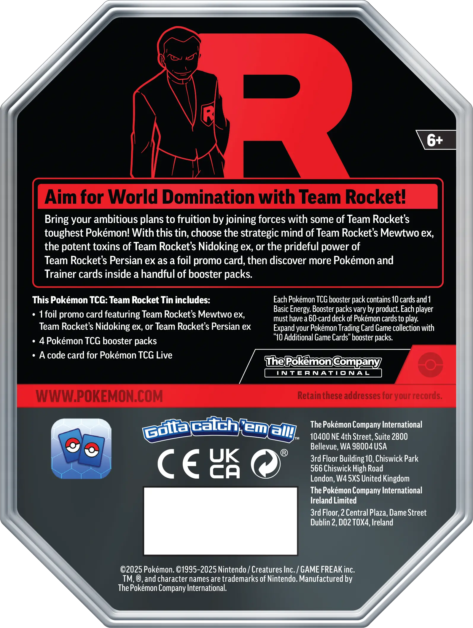 Pokémon TCG: Team Rockets Mewtwo ex - Tin (EN)