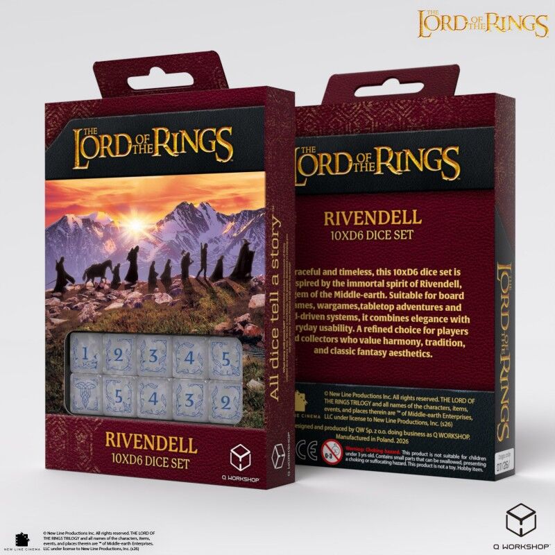 Q Workshop | Stone Rivendell | The Lord Of The Rings 10 × D6 Dice Set