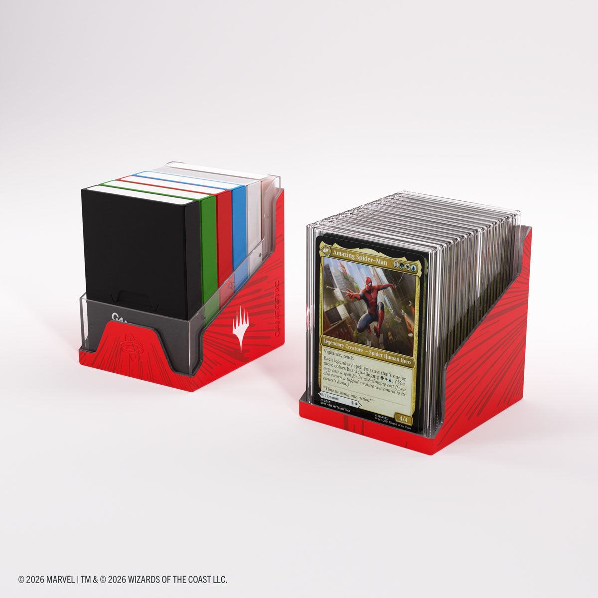 Gamegenic | Marvel Super Heroes - Comic Burst Red | Deckbox Bastion 100+ XL