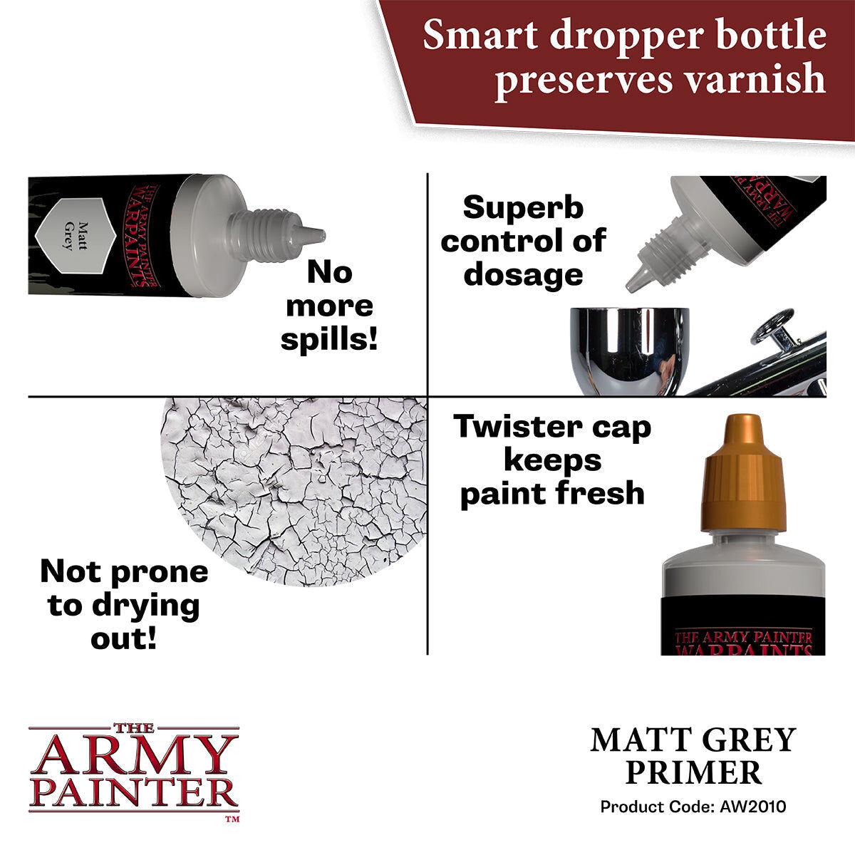 The Army Painter - Matt Grey Primer 100ml - Warpaints Air