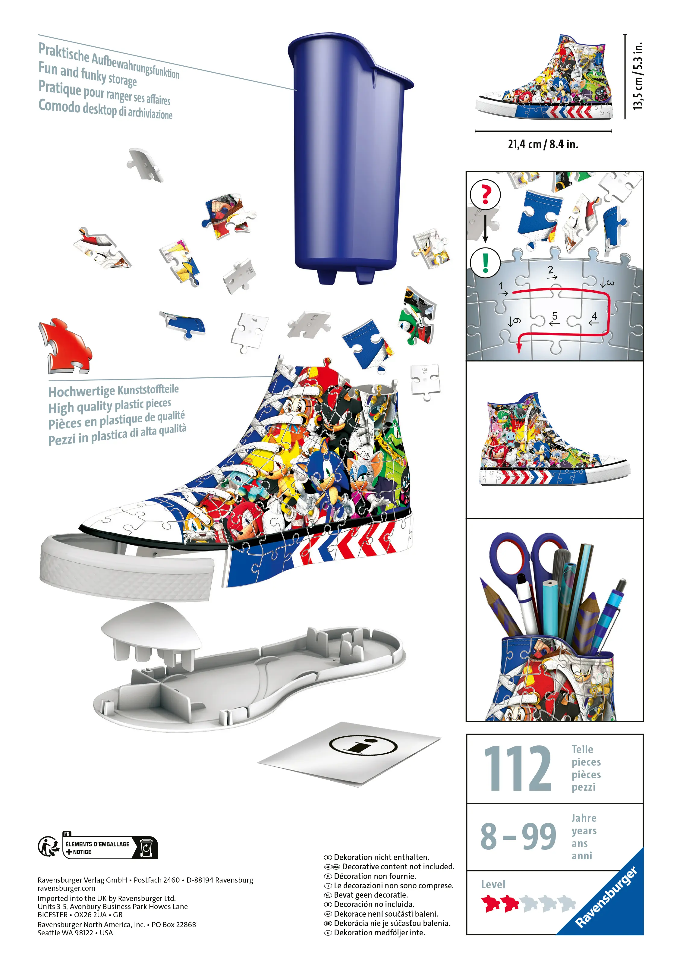 Ravensbuger | Sonic the Hedgehog | 3D Puzzle Sneaker
