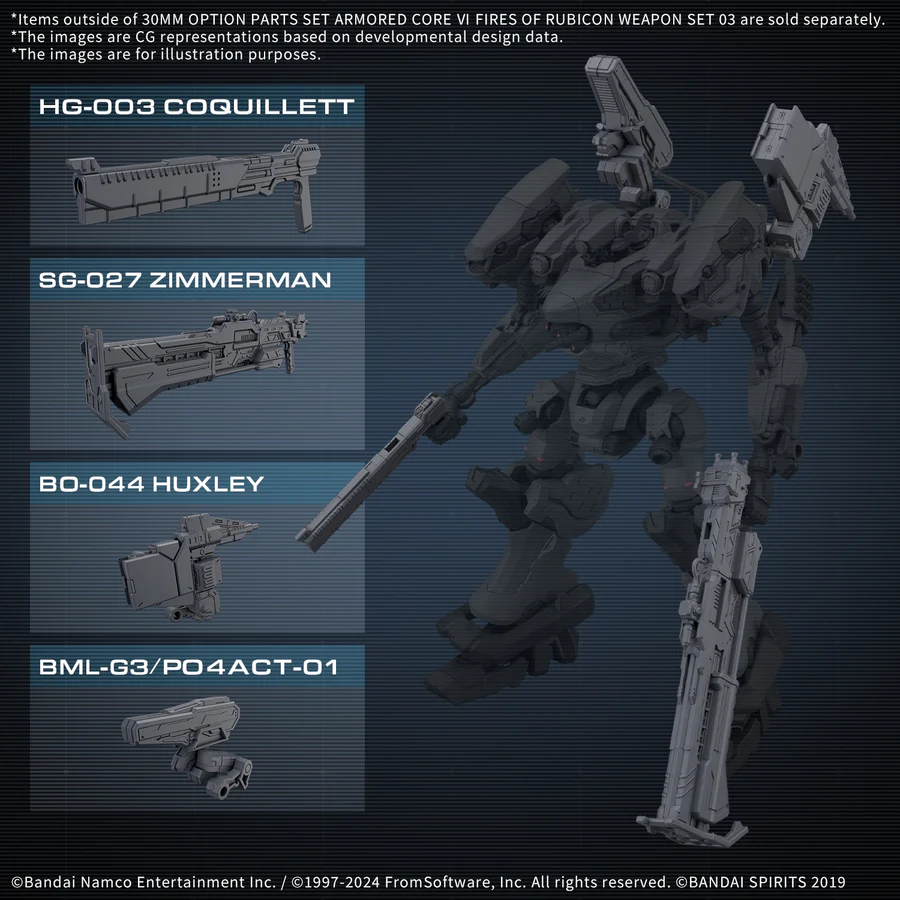 Bandai: Option Parts Set Armored Core VI Fires of Rubicon Weapon Set 03 – 30 Minutes Missions