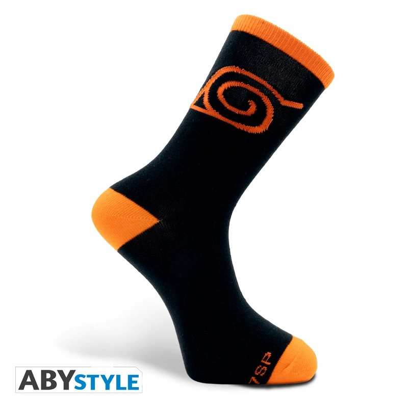 Naruto Shippuden | Konoha | Socks (Black & Orange)